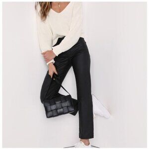 Womens We The Free Coated The Pacifica High Rise‎ Slim Straight Pants Black 31